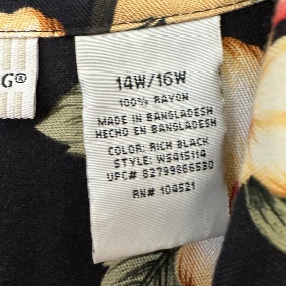 Vintage White Stag Hawaiian Button-Up Camp Shirt Women Size 16W Woven Tropical - Picture 4 of 9